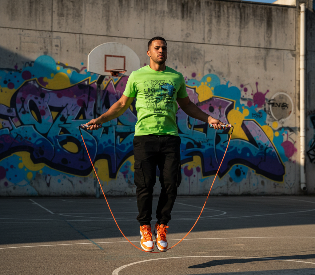 MOGOLD Graffiti Design Jump Rope Kit - 3-in-1 Adjustable Ropes for Speed, Fitness & Power Training