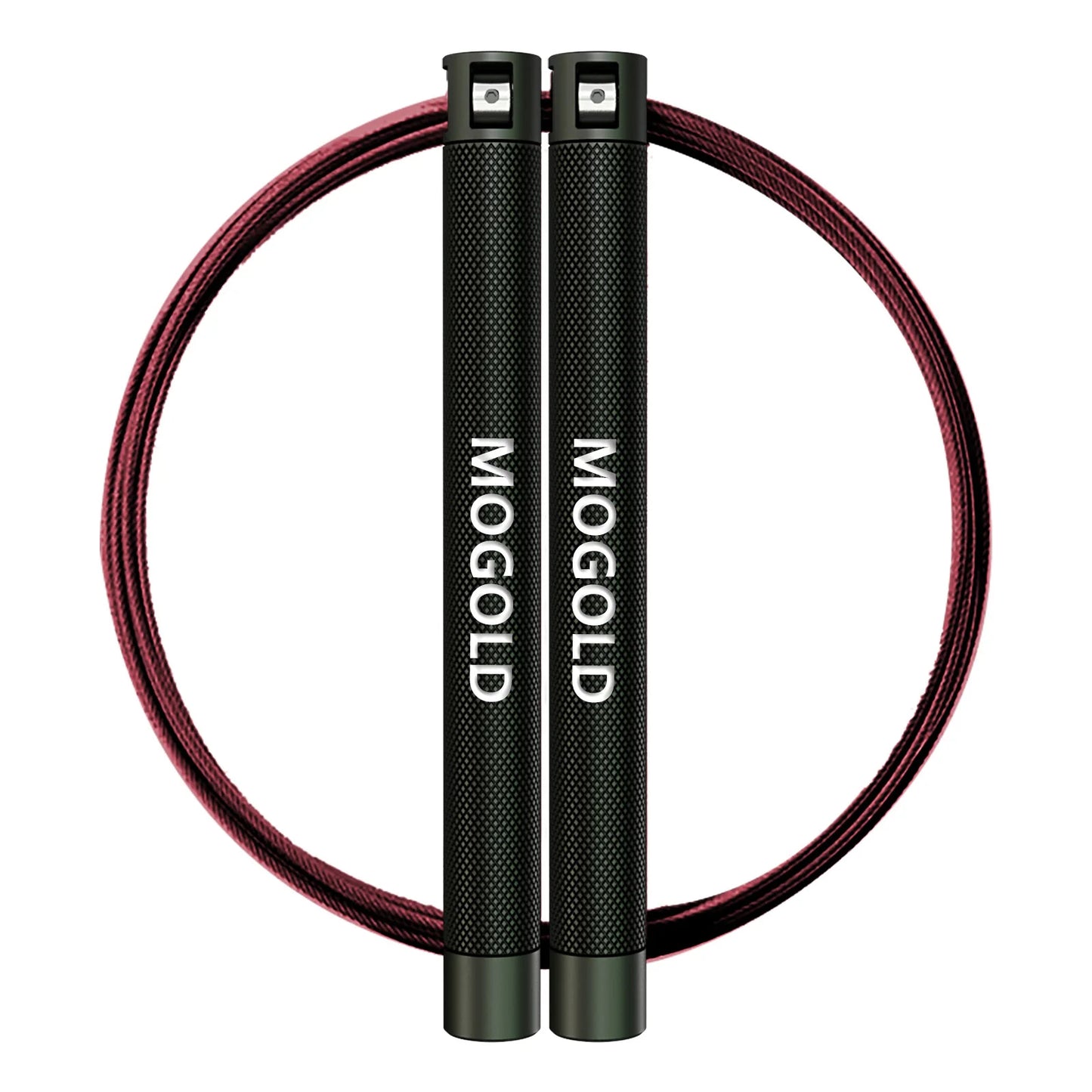 Atletic Aura Essential Speed Jump Rope | Adjustable Steel Cable for Cardio & HIIT | Red / Grey