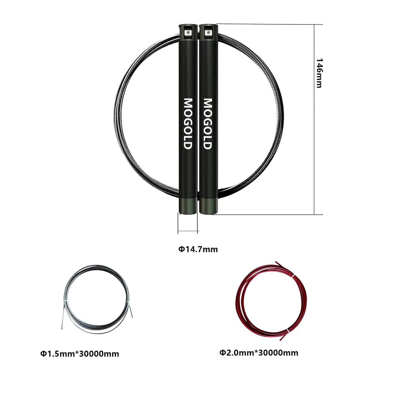 Atletic Aura Essential Speed Jump Rope | Adjustable Steel Cable for Cardio & HIIT | Red / Grey