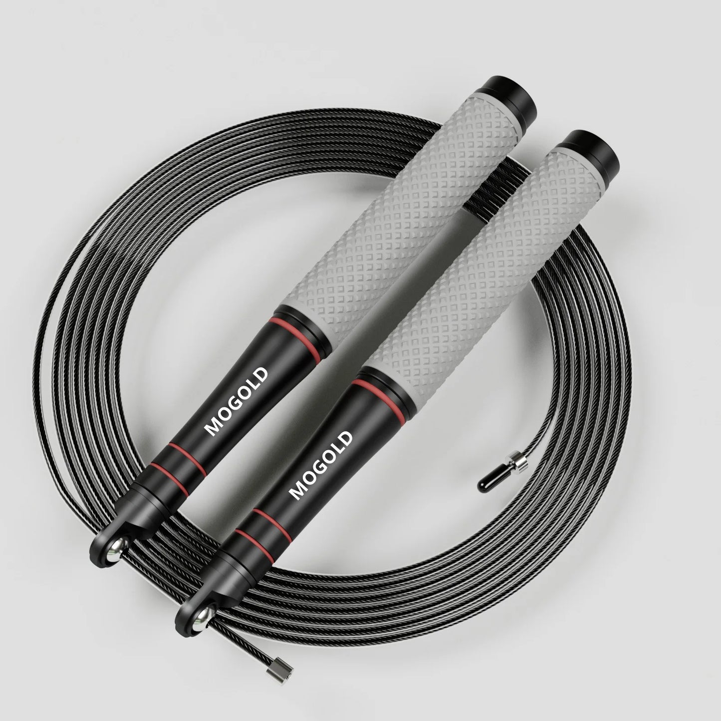 Atletic Aura Essential Speed Jump Rope | Adjustable Steel Cable for Cardio & HIIT | Red / Grey