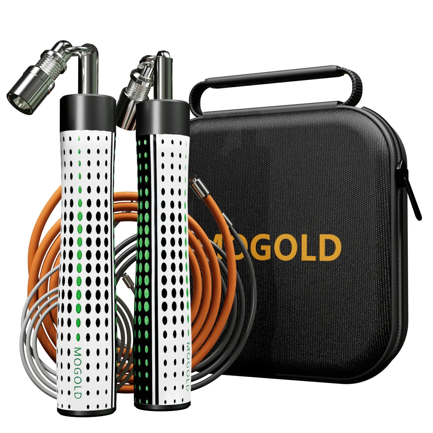 MOGOLD White Design Jump Rope Kit - 3-in-1 Adjustable Ropes for Speed, Fitness & Power Training