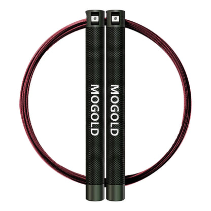 Atletic Aura Essential Speed Jump Rope | Adjustable Steel Cable for Cardio & HIIT | Red / Grey